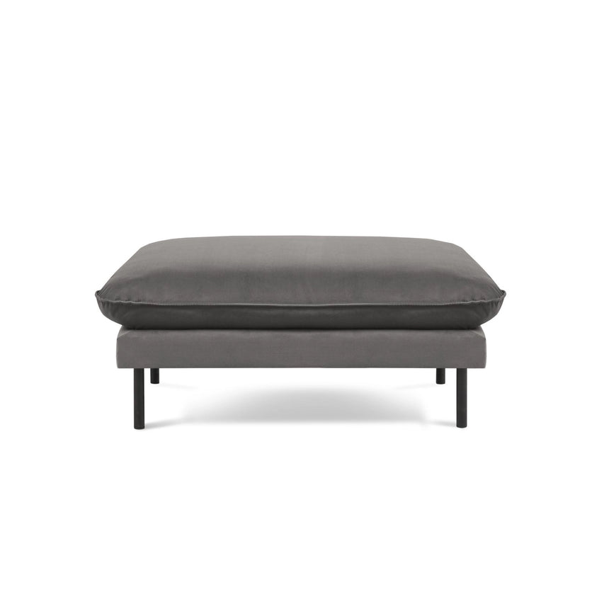 Vienna Pouf aus Samt in Hellgrau (Bluvel 13), 93x73x43 cm von Cosmopolitan Design – Bild 3