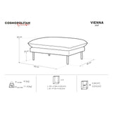 Vienna Pouf aus Strukturierter Stoff in Beige (Positano 8), 93x73x43 cm von Cosmopolitan Design – Bild 3