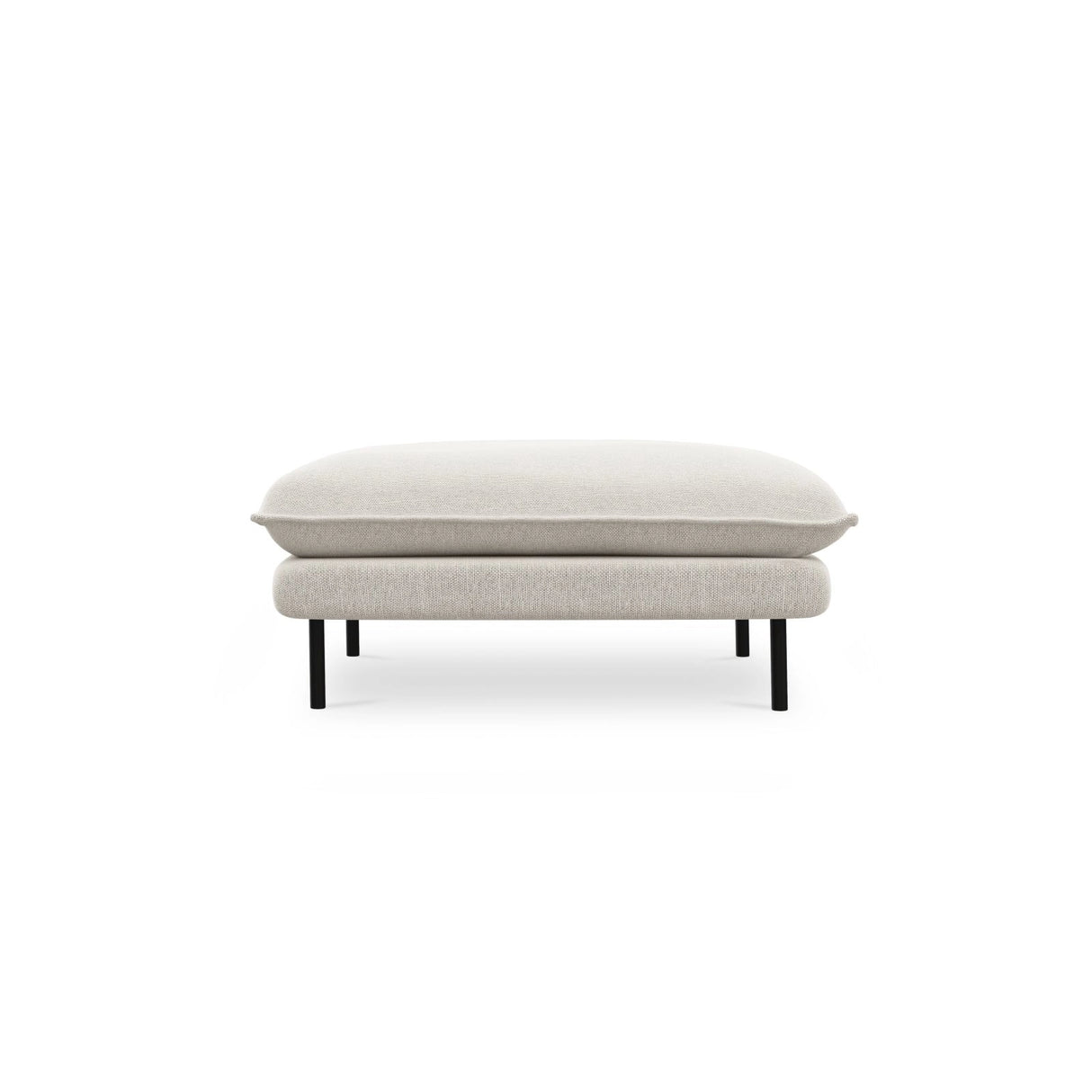 Vienna Pouf aus Strukturierter Stoff in Hellbeige (Positano 02), 93x73x43 cm von Cosmopolitan Design – Bild 4