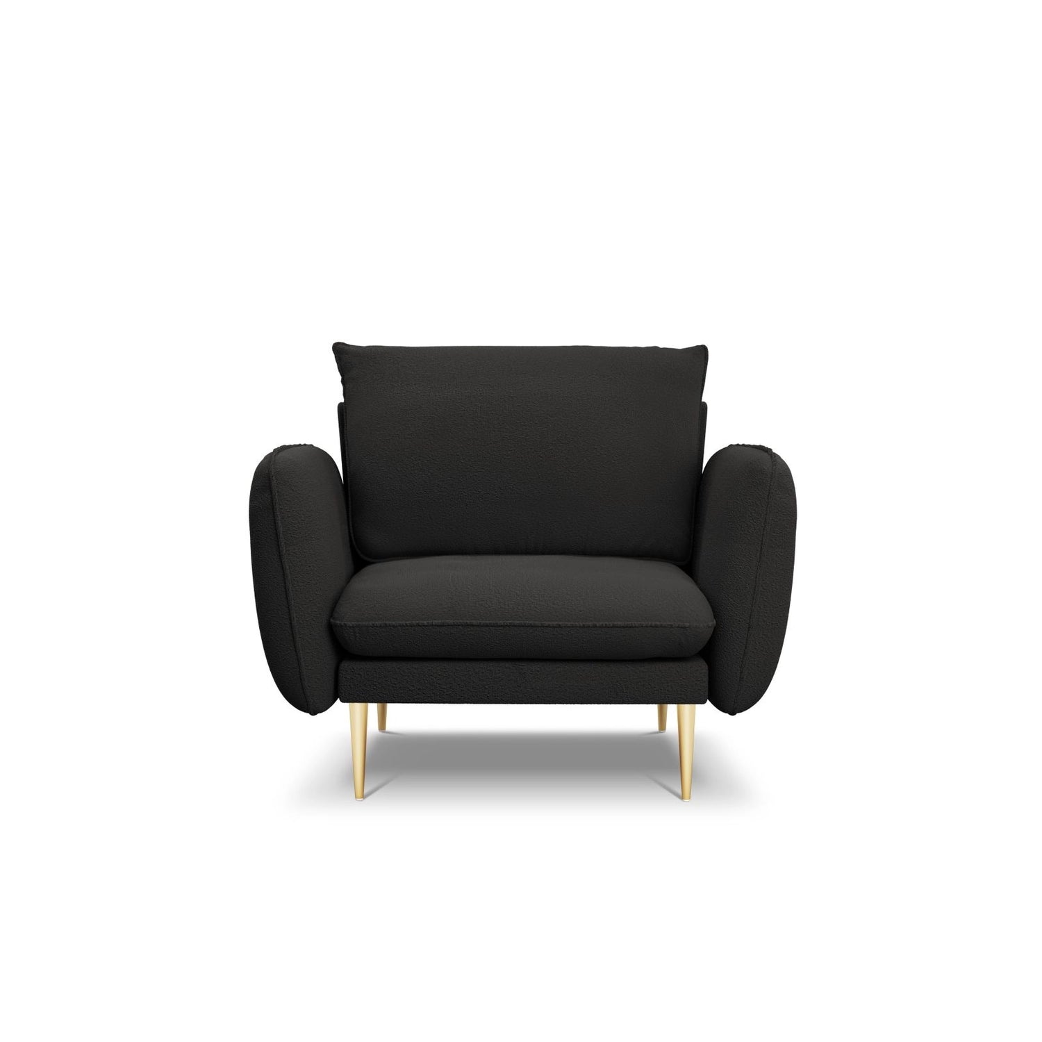 Vienna Sessel aus Boucle in Schwarz (Ascot Black), 97x94x95 cm von Cosmopolitan Design – Bild 3