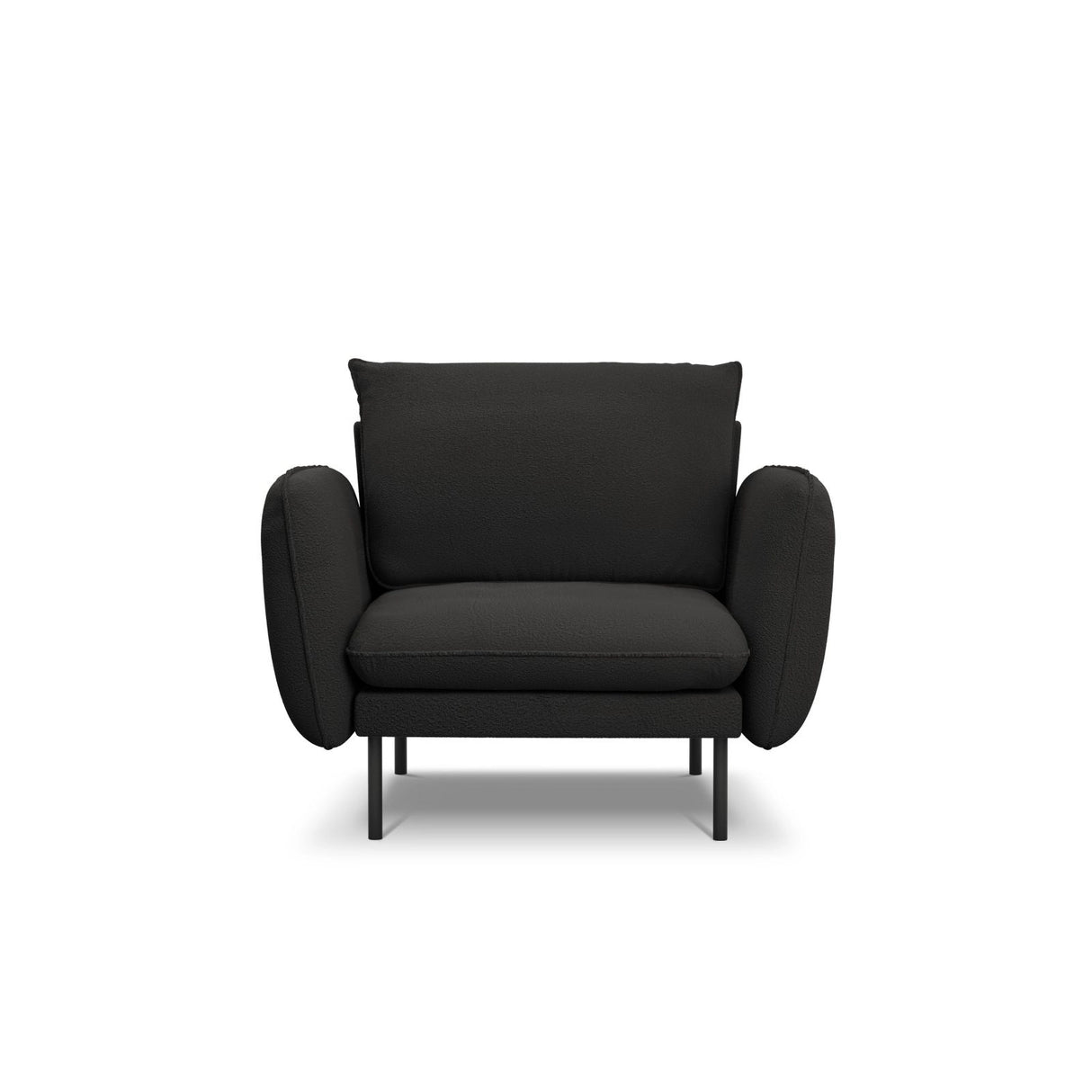 Vienna Sessel aus Boucle in Schwarz (Ascot Black), 97x94x95 cm von Cosmopolitan Design – Bild 4