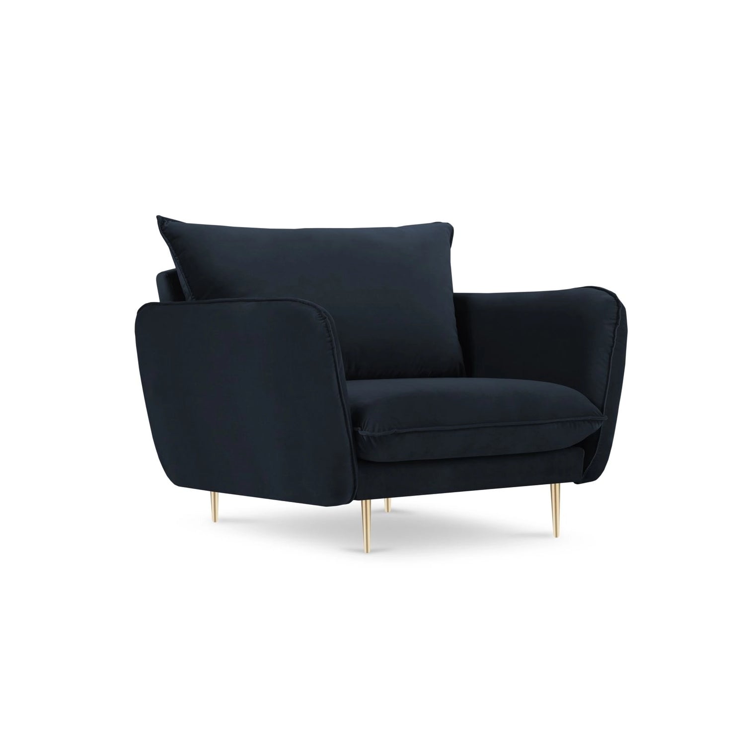 Vienna Sessel aus Samt in Dunkelblau (Bluvel 89), 97x94x95 cm von Cosmopolitan Design – Bild 1