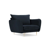 Vienna Sessel aus Samt in Dunkelblau (Bluvel 89), 97x94x95 cm von Cosmopolitan Design – Bild 1