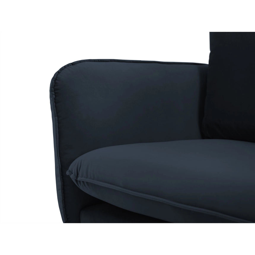 Vienna Sessel aus Samt in Dunkelblau (Bluvel 89), 97x94x95 cm von Cosmopolitan Design – Bild 6