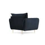 Vienna Sessel aus Samt in Dunkelblau (Bluvel 89), 97x94x95 cm von Cosmopolitan Design – Bild 7