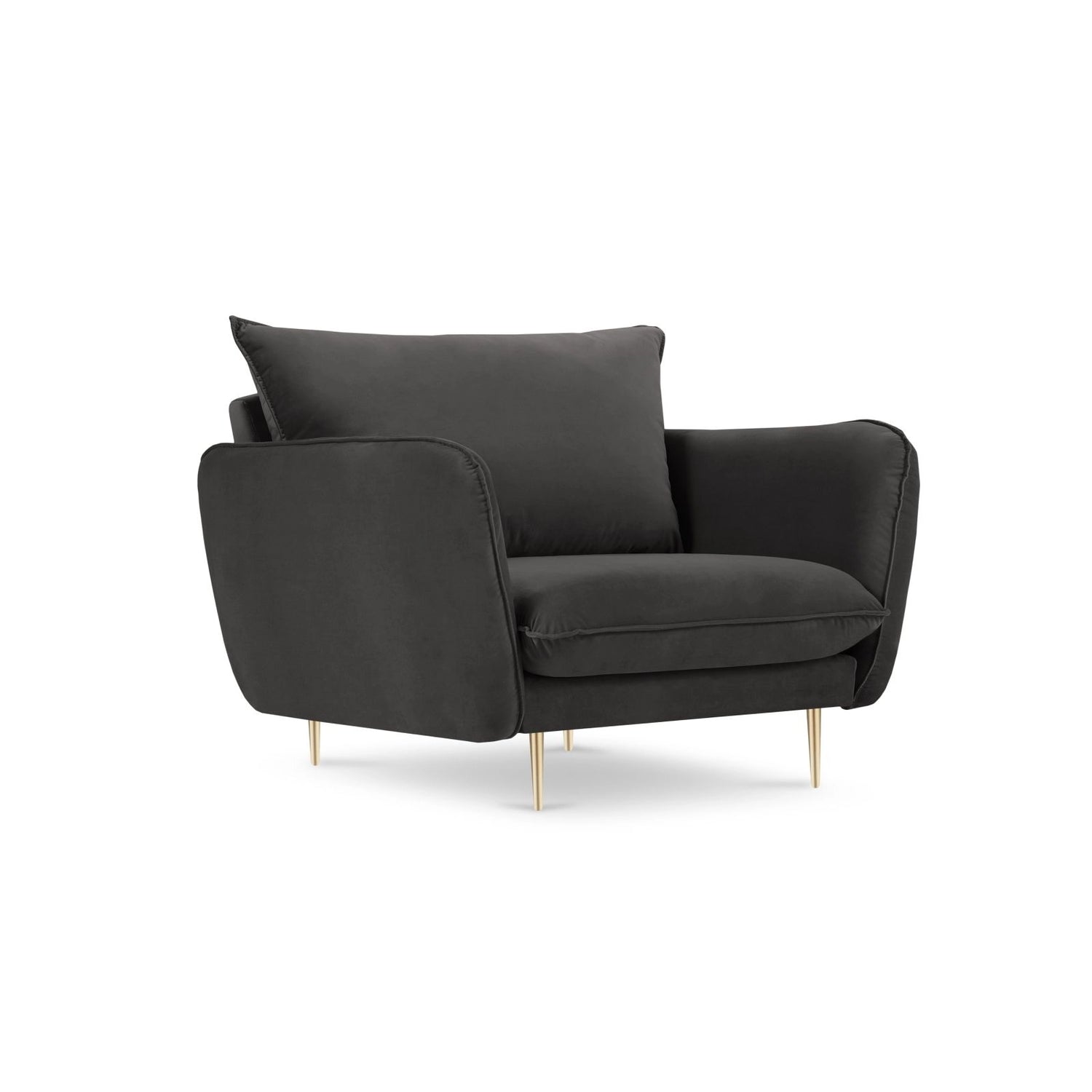 Vienna Sessel aus Samt in Dunkelgrau (Bluvel 18), 97x94x95 cm von Cosmopolitan Design – Bild 1