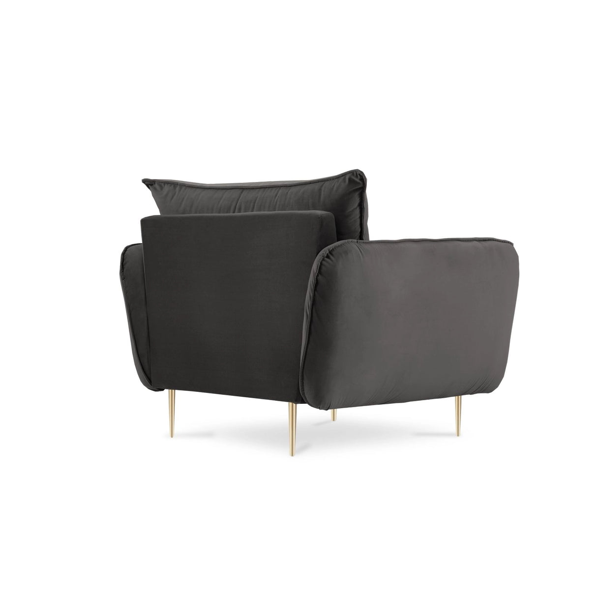 Vienna Sessel aus Samt in Dunkelgrau (Bluvel 18), 97x94x95 cm von Cosmopolitan Design – Bild 7