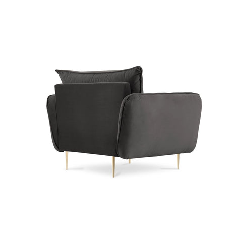 Vienna Sessel aus Samt in Dunkelgrau (Bluvel 18), 97x94x95 cm von Cosmopolitan Design – Bild 7