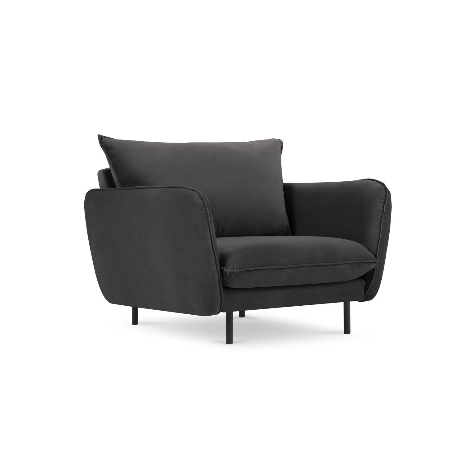 Vienna Sessel aus Samt in Dunkelgrau (Bluvel 18), 97x94x95 cm von Cosmopolitan Design – Bild 1