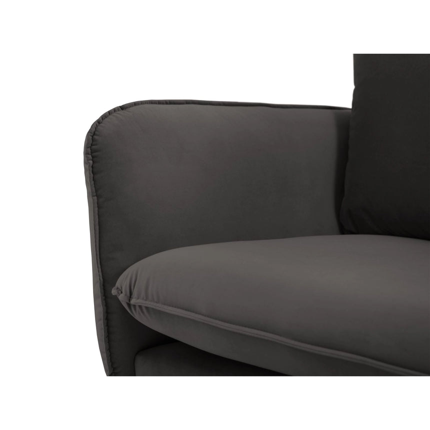 Vienna Sessel aus Samt in Dunkelgrau (Bluvel 18), 97x94x95 cm von Cosmopolitan Design – Bild 6