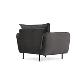 Vienna Sessel aus Samt in Dunkelgrau (Bluvel 18), 97x94x95 cm von Cosmopolitan Design – Bild 7