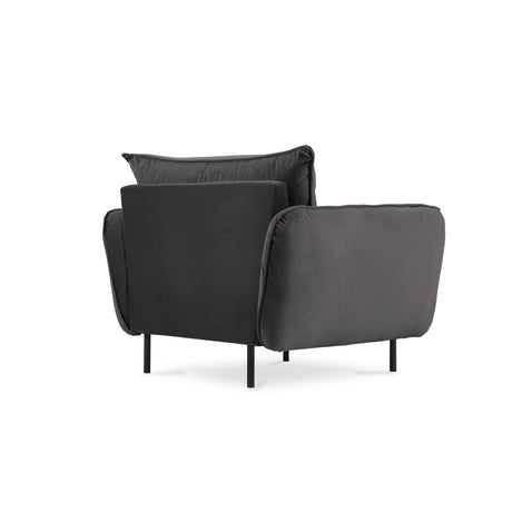 Vienna Sessel aus Samt in Dunkelgrau (Bluvel 18), 97x94x95 cm von Cosmopolitan Design – Bild 7