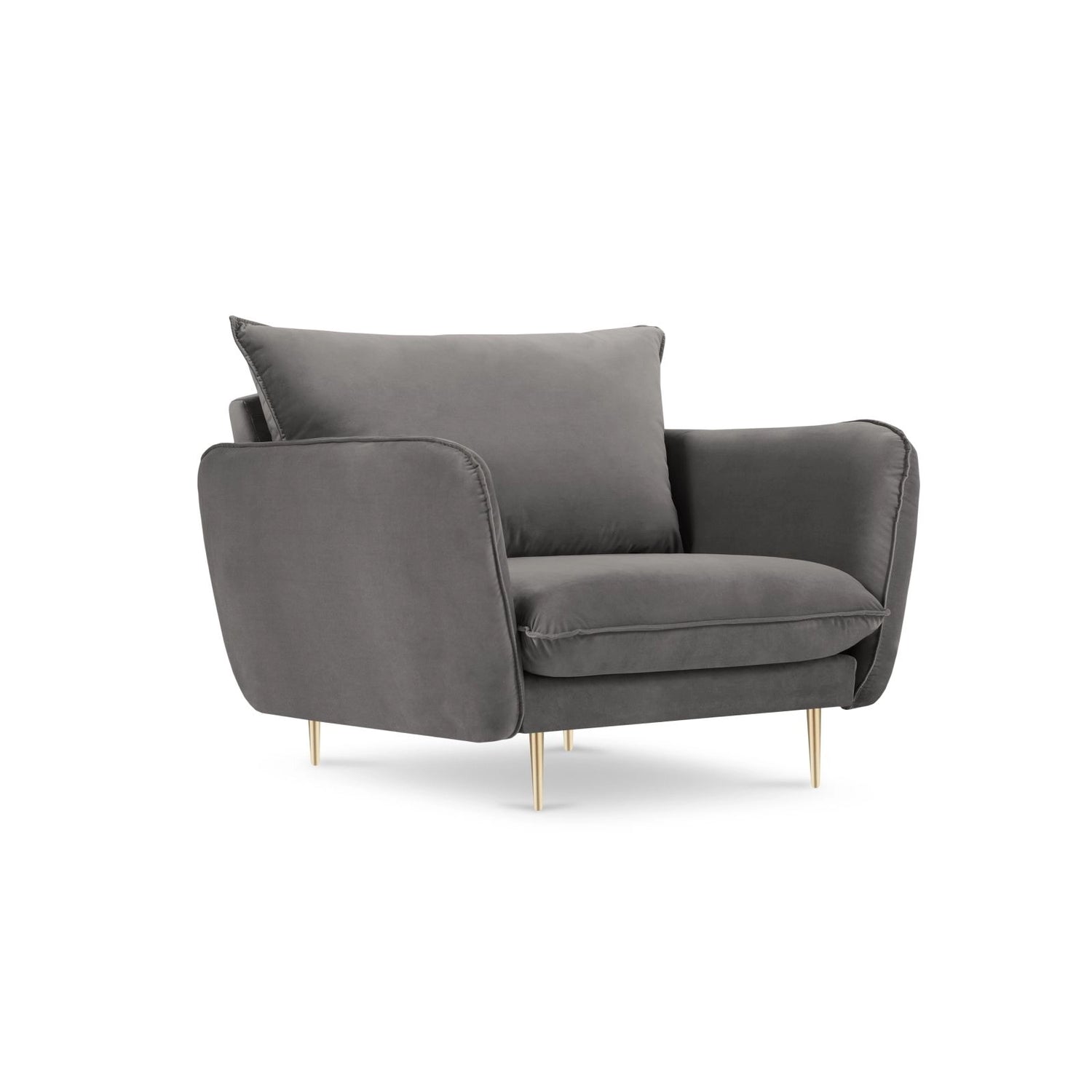 Vienna Sessel aus Samt in Hellgrau (Bluvel 13), 97x94x95 cm von Cosmopolitan Design – Bild 1