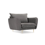 Vienna Sessel aus Samt in Hellgrau (Bluvel 13), 97x94x95 cm von Cosmopolitan Design – Bild 1