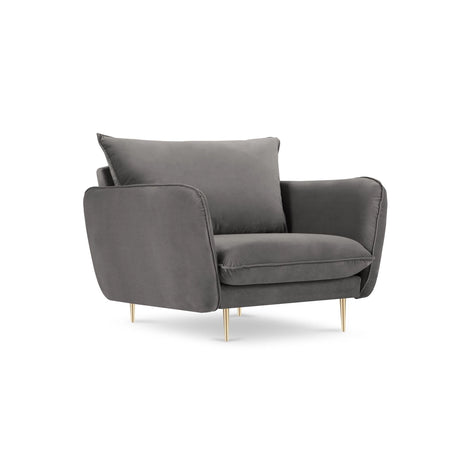 Vienna Sessel aus Samt in Hellgrau (Bluvel 13), 97x94x95 cm von Cosmopolitan Design – Bild 1