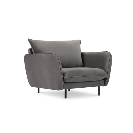 Vienna Sessel aus Samt in Hellgrau (Bluvel 13), 97x94x95 cm von Cosmopolitan Design – Bild 1