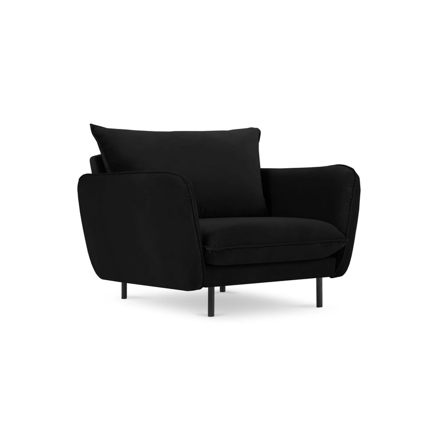 Vienna Sessel aus Samt in Schwarz (Bluvel 19), 97x94x95 cm von Cosmopolitan Design – Bild 1