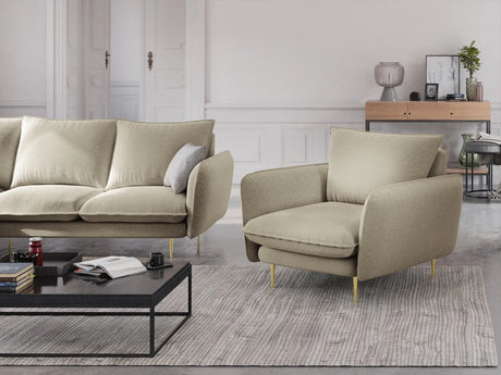 Vienna Sessel aus Strukturierter Stoff in Beige (Positano 8), 97x94x95 cm von Cosmopolitan Design – Bild 2