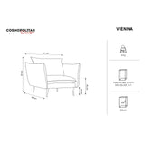 Vienna Sessel aus Strukturierter Stoff in Beige (Positano 8), 97x94x95 cm von Cosmopolitan Design – Bild 3