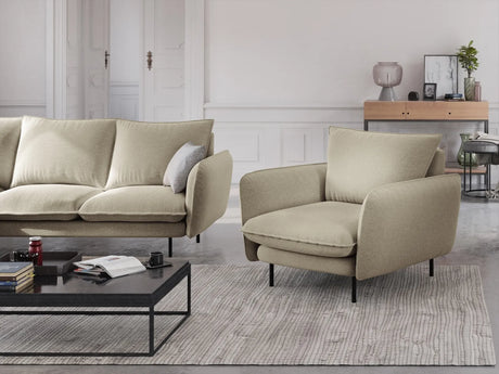 Vienna Sessel aus Strukturierter Stoff in Beige (Positano 8), 97x94x95 cm von Cosmopolitan Design – Bild 2