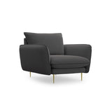 Vienna Sessel aus Strukturierter Stoff in Dunkelgrau (Positano 95), 97x94x95 cm von Cosmopolitan Design – Bild 1