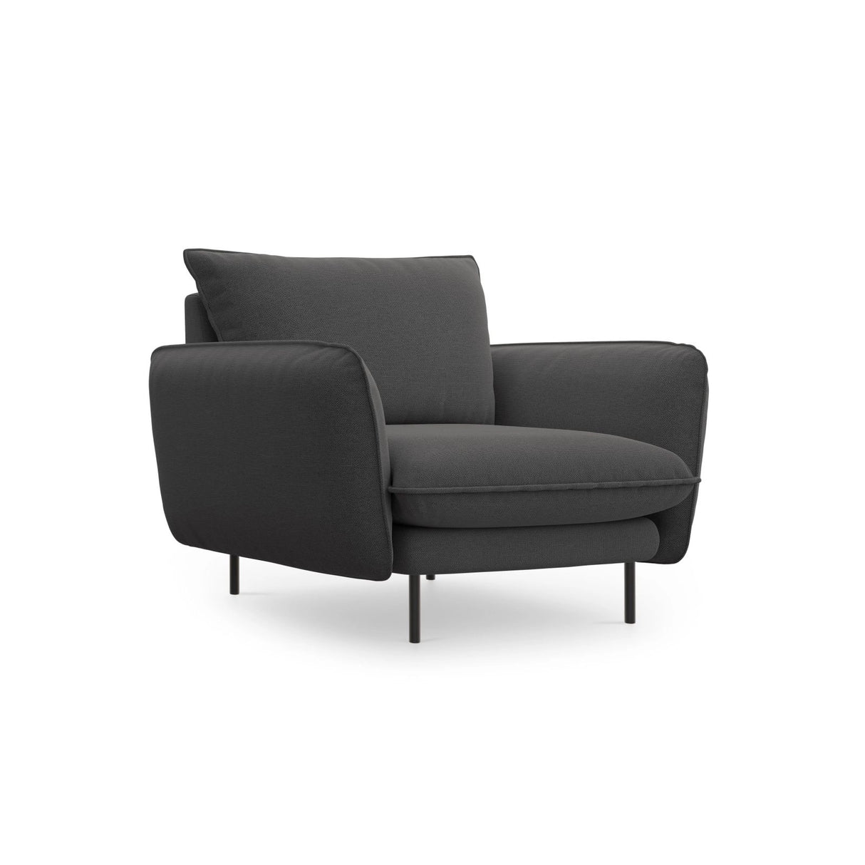 Vienna Sessel aus Strukturierter Stoff in Dunkelgrau (Positano 95), 97x94x95 cm von Cosmopolitan Design – Bild 1