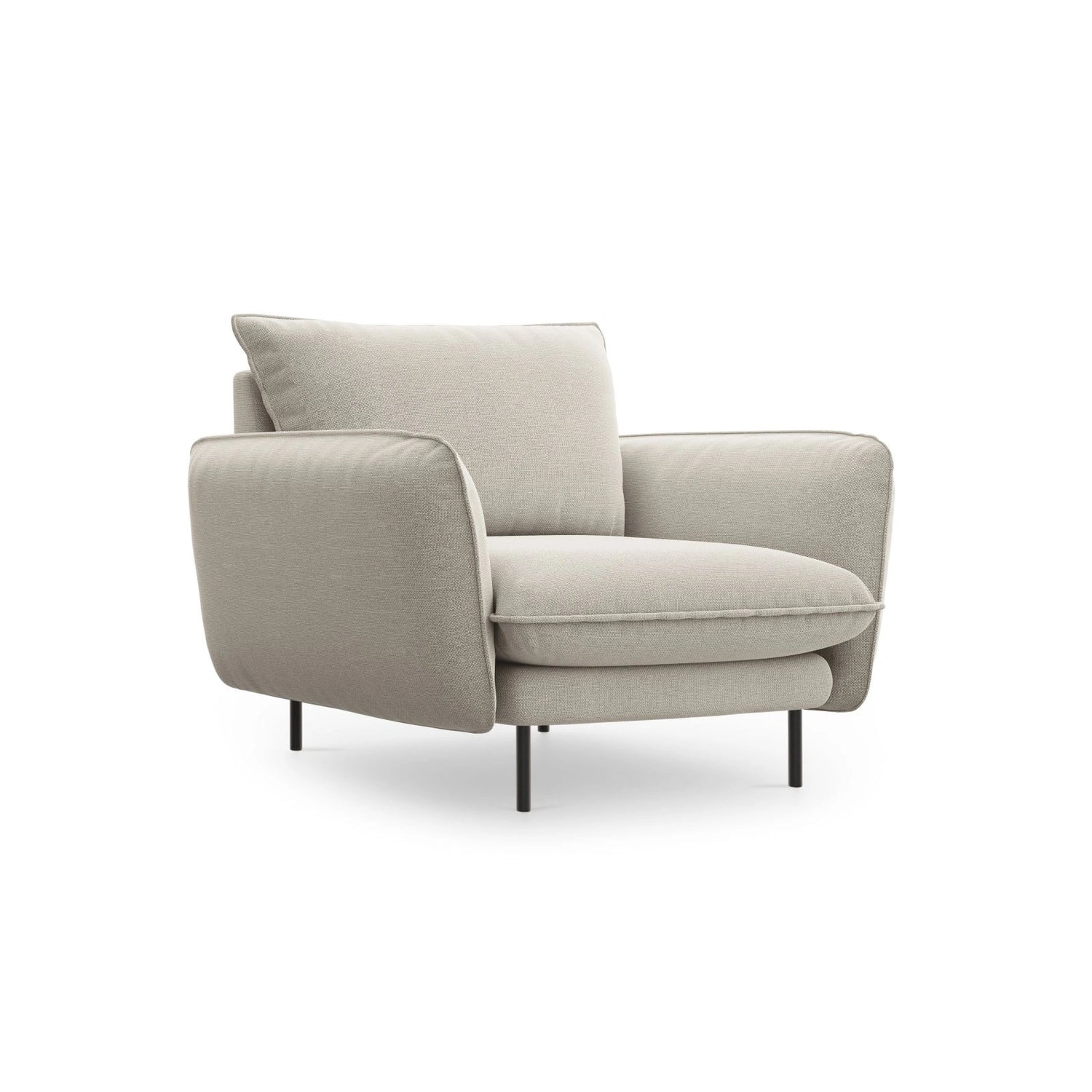 Vienna Sessel aus Strukturierter Stoff in Hellbeige (Positano 02), 97x94x95 cm von Cosmopolitan Design – Bild 1