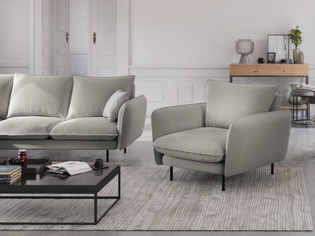 Vienna Sessel aus Strukturierter Stoff in Hellgrau (Asgard 27/ Positano 83), 97x94x95 cm von Cosmopolitan Design – Bild 2