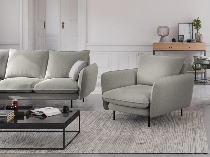 Vienna Sessel aus Strukturierter Stoff in Hellgrau (Asgard 27/ Positano 83), 97x94x95 cm von Cosmopolitan Design – Bild 2