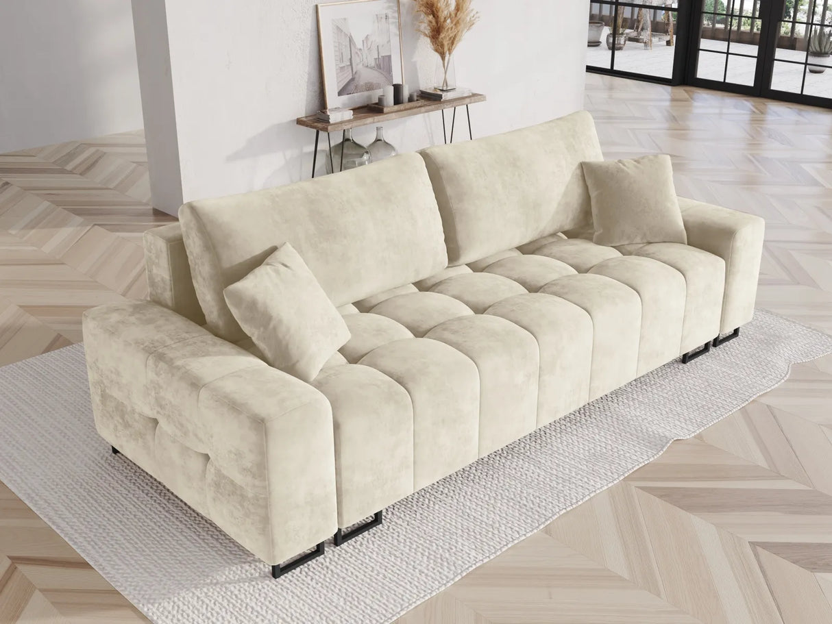 Wicklow 3-Sitzer Sofa mit Schlaffunktion und Stauraum, aus Samt, 250x105x90 cm von Cosmopolitan Design – Bild 2