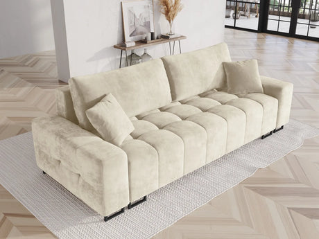 Wicklow 3-Sitzer Sofa mit Schlaffunktion und Stauraum, aus Samt, 250x105x90 cm von Cosmopolitan Design – Bild 2