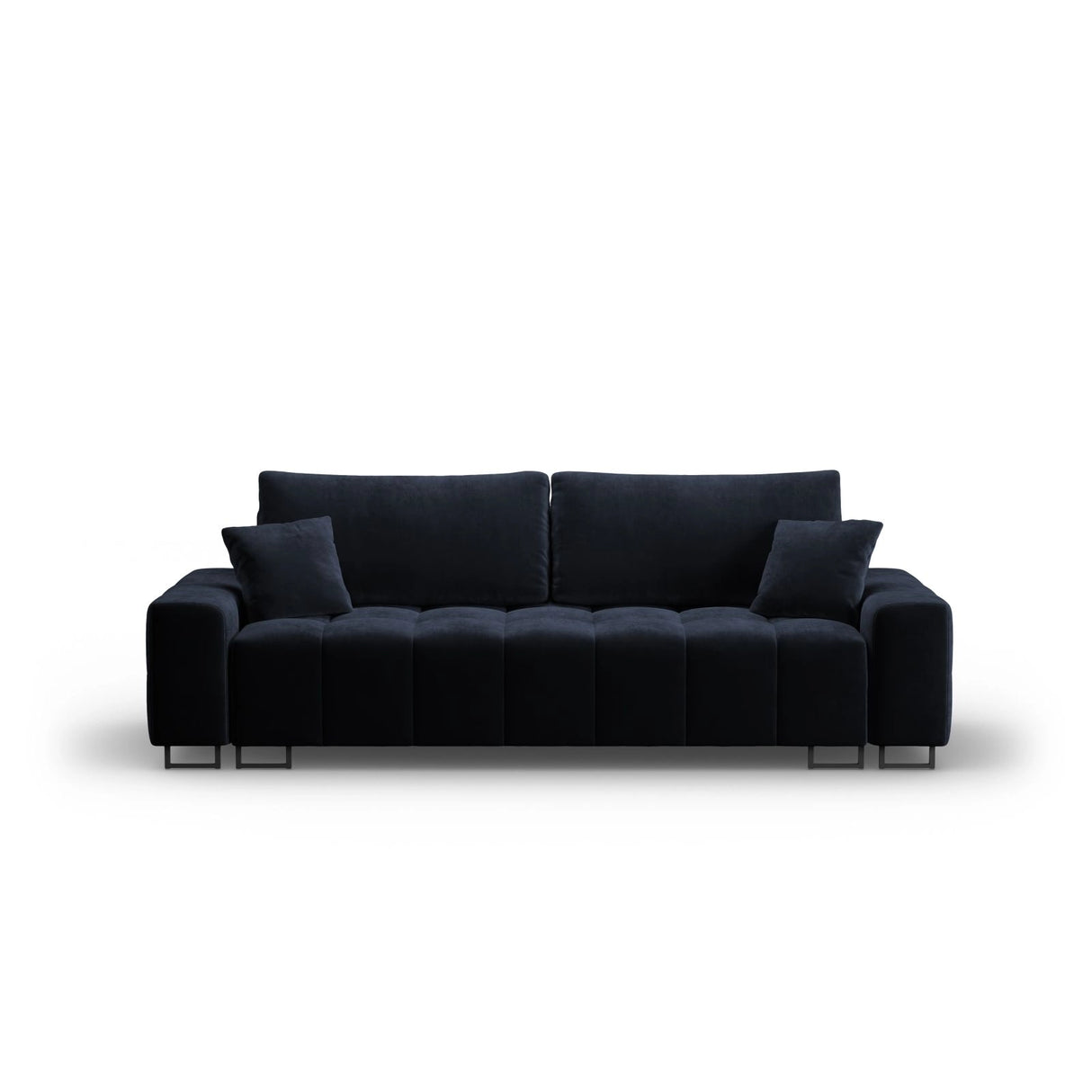 Wicklow 3-Sitzer Sofa mit Schlaffunktion und Stauraum, aus Samt in Dunkelblau (Monolith 79), 250x105x90 cm von Cosmopolitan Design – Bild 1