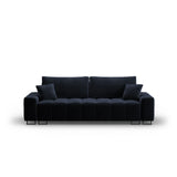 Wicklow 3-Sitzer Sofa mit Schlaffunktion und Stauraum, aus Samt in Dunkelblau (Monolith 79), 250x105x90 cm von Cosmopolitan Design – Bild 1