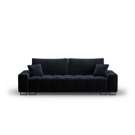 Wicklow 3-Sitzer Sofa mit Schlaffunktion und Stauraum, aus Samt in Dunkelblau (Monolith 79), 250x105x90 cm von Cosmopolitan Design – Bild 1