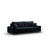 Wicklow 3-Sitzer Sofa mit Schlaffunktion und Stauraum, aus Samt in Dunkelblau (Monolith 79), 250x105x90 cm von Cosmopolitan Design – Bild 3