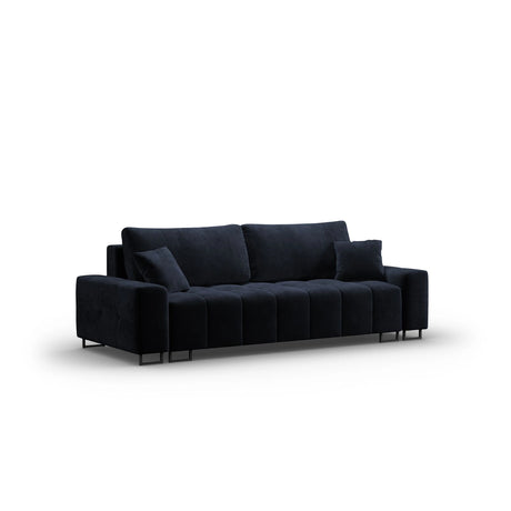Wicklow 3-Sitzer Sofa mit Schlaffunktion und Stauraum, aus Samt in Dunkelblau (Monolith 79), 250x105x90 cm von Cosmopolitan Design – Bild 3
