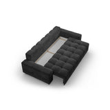 Wicklow 3-Sitzer Sofa mit Schlaffunktion und Stauraum, aus Samt in Dunkelgrau (Monolith 97), 250x105x90 cm von Cosmopolitan Design – Bild 4