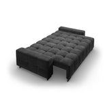 Wicklow 3-Sitzer Sofa mit Schlaffunktion und Stauraum, aus Samt in Dunkelgrau (Monolith 97), 250x105x90 cm von Cosmopolitan Design – Bild 5