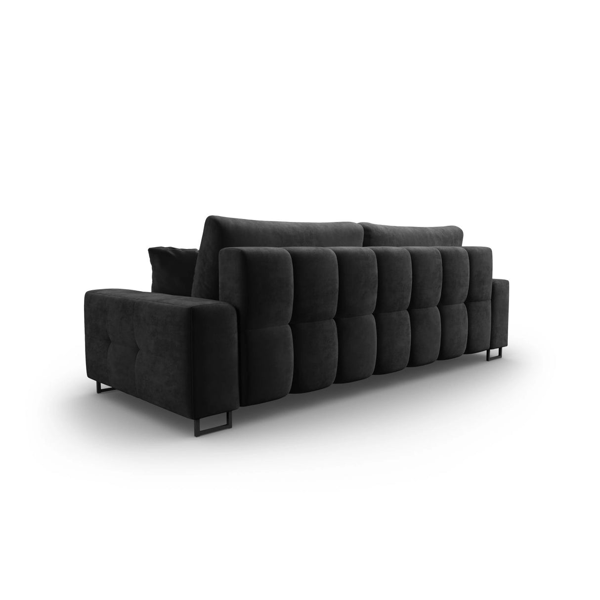 Wicklow 3-Sitzer Sofa mit Schlaffunktion und Stauraum, aus Samt in Dunkelgrau (Monolith 97), 250x105x90 cm von Cosmopolitan Design – Bild 6