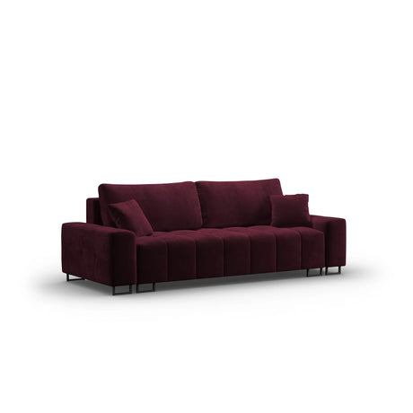 Wicklow 3-Sitzer Sofa mit Schlaffunktion und Stauraum, aus Samt in Dunkelrot (Monolith 69), 250x105x90 cm von Cosmopolitan Design – Bild 3