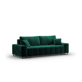 Wicklow 3-Sitzer Sofa mit Schlaffunktion und Stauraum, aus Samt in Flaschengrün (Monolith 37), 250x105x90 cm von Cosmopolitan Design – Bild 3