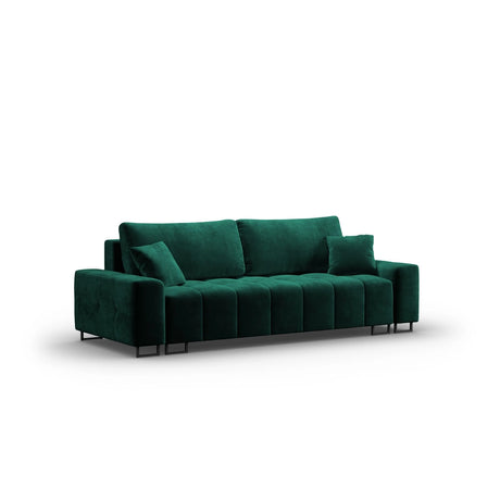 Wicklow 3-Sitzer Sofa mit Schlaffunktion und Stauraum, aus Samt in Flaschengrün (Monolith 37), 250x105x90 cm von Cosmopolitan Design – Bild 3