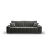 Wicklow 3-Sitzer Sofa mit Schlaffunktion und Stauraum, aus Samt in Grau (Monolith 92), 250x105x90 cm von Cosmopolitan Design – Bild 1