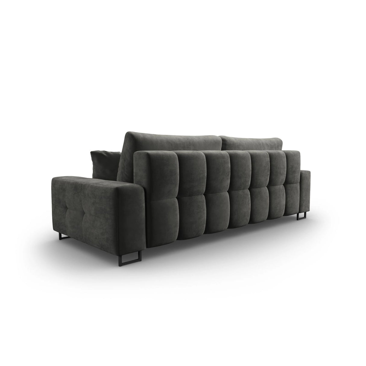 Wicklow 3-Sitzer Sofa mit Schlaffunktion und Stauraum, aus Samt in Grau (Monolith 92), 250x105x90 cm von Cosmopolitan Design – Bild 6