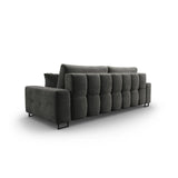 Wicklow 3-Sitzer Sofa mit Schlaffunktion und Stauraum, aus Samt in Grau (Monolith 92), 250x105x90 cm von Cosmopolitan Design – Bild 6