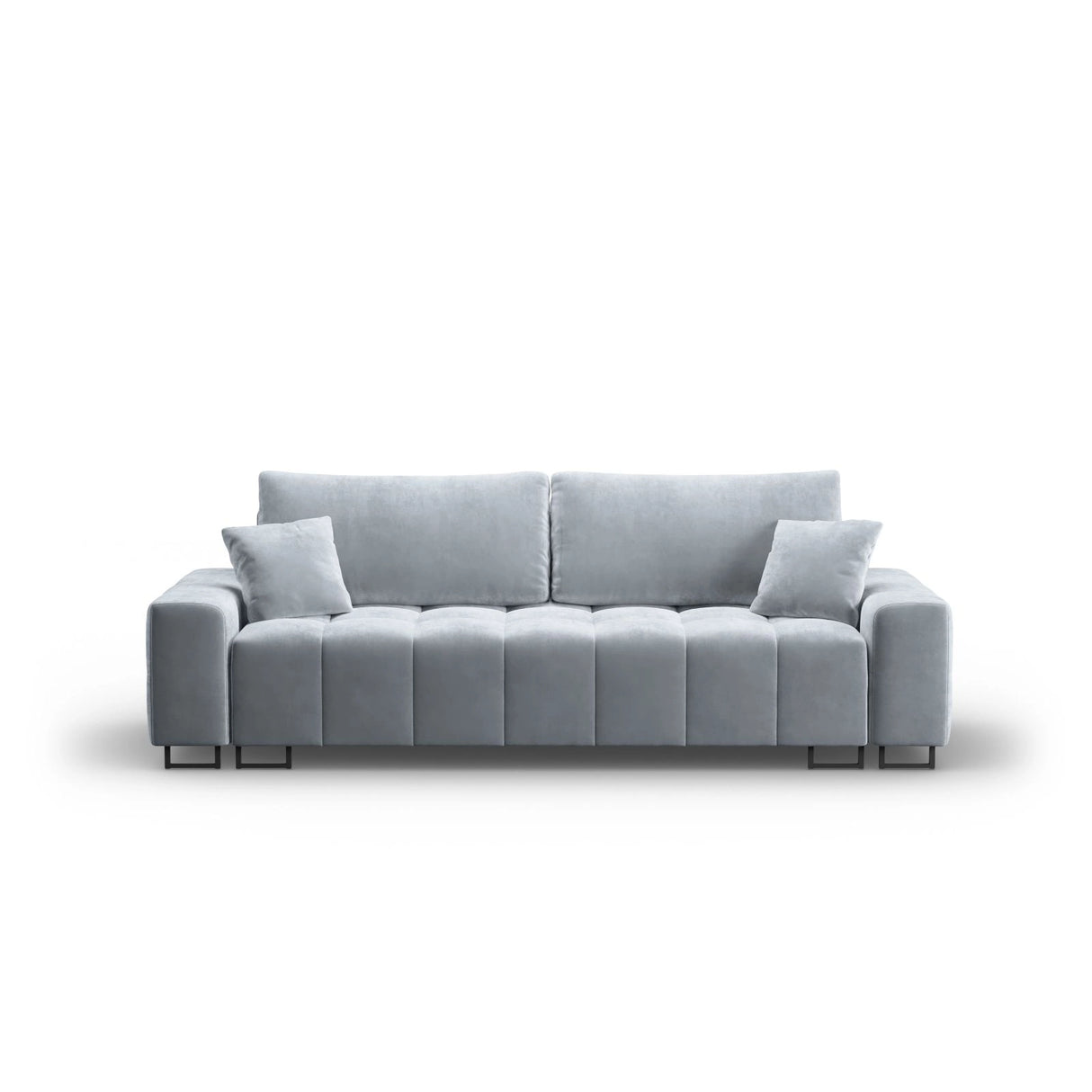 Wicklow 3-Sitzer Sofa mit Schlaffunktion und Stauraum, aus Samt in Hellblau (Monolith 70), 250x105x90 cm von Cosmopolitan Design – Bild 1