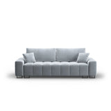 Wicklow 3-Sitzer Sofa mit Schlaffunktion und Stauraum, aus Samt in Hellblau (Monolith 70), 250x105x90 cm von Cosmopolitan Design – Bild 1