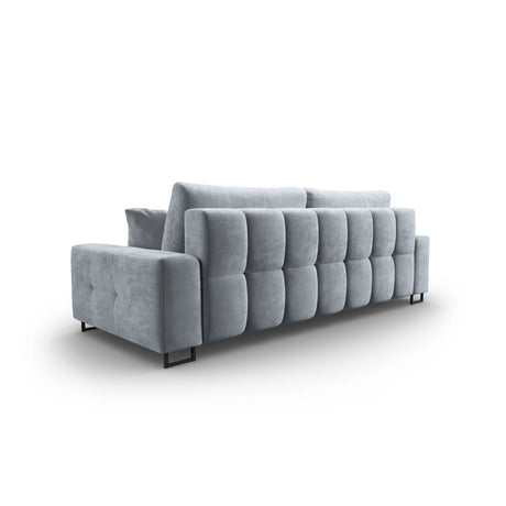 Wicklow 3-Sitzer Sofa mit Schlaffunktion und Stauraum, aus Samt in Hellblau (Monolith 70), 250x105x90 cm von Cosmopolitan Design – Bild 6