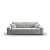 Wicklow 3-Sitzer Sofa mit Schlaffunktion und Stauraum, aus Samt in Hellgrau (Monolith 84), 250x105x90 cm von Cosmopolitan Design – Bild 1