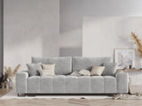 Wicklow 3-Sitzer Sofa mit Schlaffunktion und Stauraum, aus Samt in Hellgrau (Monolith 84), 250x105x90 cm von Cosmopolitan Design – Bild 2